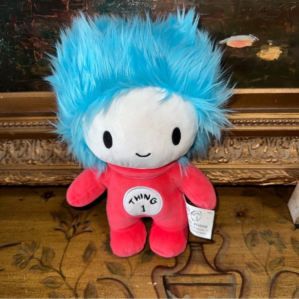 Universal Studios Dr. Seuss Cat In The Hat Thing 1 Plush 9" Stuffed Toy Disney